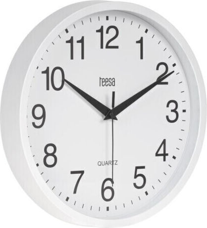Teesa Ρολόι Τοίχου Πλαστικό Λευκό Ø25cm