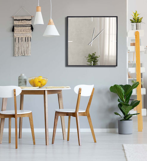 Ploumatos Ρολόι Τοίχου Καθρέφτης Μαύρο 110x110cm