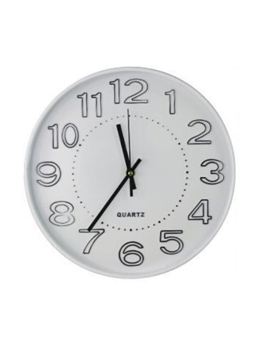 Wall Clock Plastic White Ø30cm