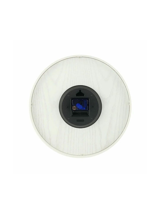 Nextime Wall Clock Wooden White Ø35.5cm