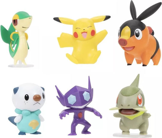 Jazwares Παιχνίδι Μινιατούρα Pokemon Sableye, Axew, Snivy, Tepig, Oshawott, Pikachu για 4+ Ετών