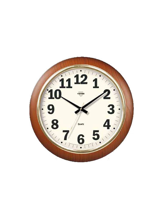 Virtime Wall Clock Plastic Brown Ø30cm