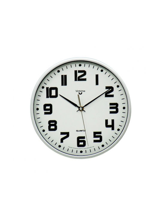 Virtime Wall Clock Plastic White Ø25cm