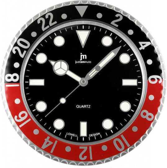 Justaminute Jm+Plus Αθόρυβο Ρολόι Τοίχου Μεταλλικό Μαύρο Ø35cm