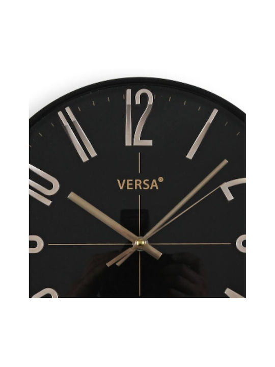 Wall Clock Plastic Black Ø30cm