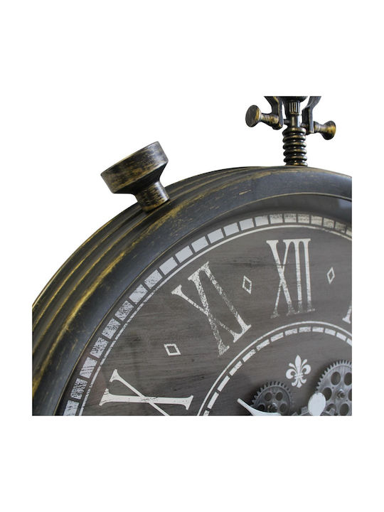 JK Home Decoration Ρολόι Τοίχου Πλαστικό Μαύρο Ø77cm
