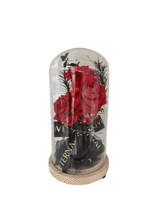 Ewige Rose Red 19cm mit LED