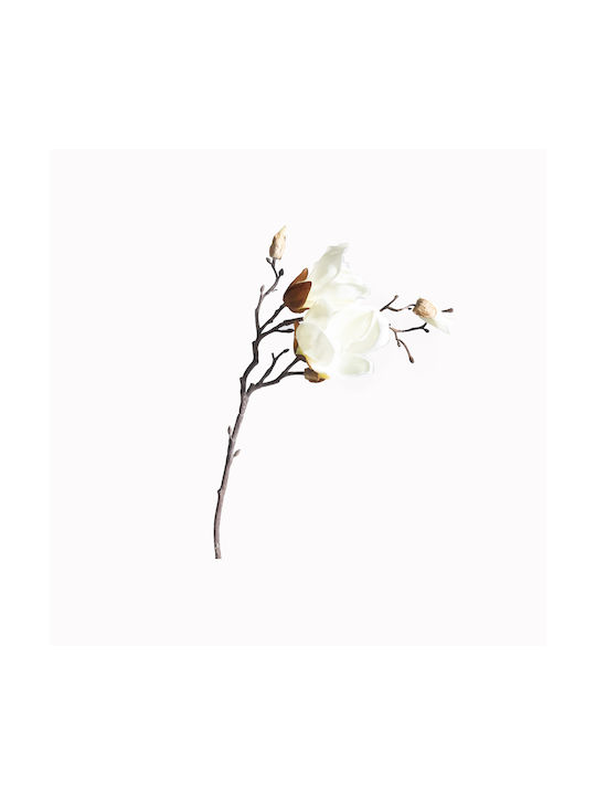 Supergreens Artificial Decorative Branch Τεχνητό Κλωνάρι Μανόλια White 50cm 1pcs 2380-7