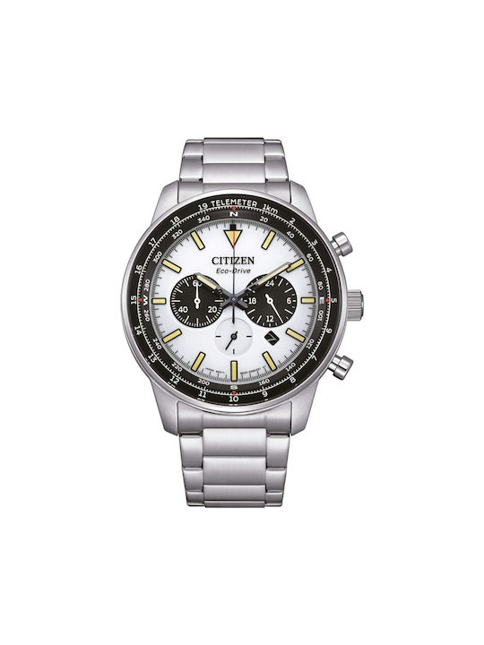 Citizen Uhr Chronograph Batterie mit Silber Metallarmband