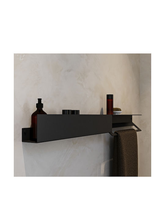 Verdi Wall Mounted Bathroom Shelf Metallic 30x9.3x7cm White