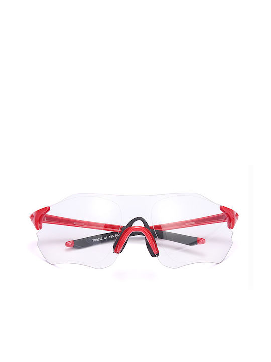 Polareye TR9313 Sunglasses with Red Plastic Frame and Gray Polarized Lens