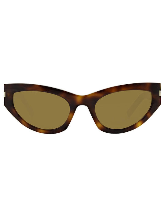 Ysl Women's Sunglasses with Brown Tartaruga Plastic Frame SL 215 008