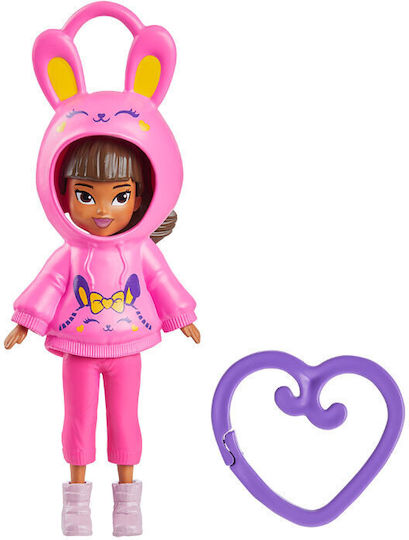 Mattel With Hoodie Bunny Polly Pocket Friend Clips Doll for 4+ Years 10cm