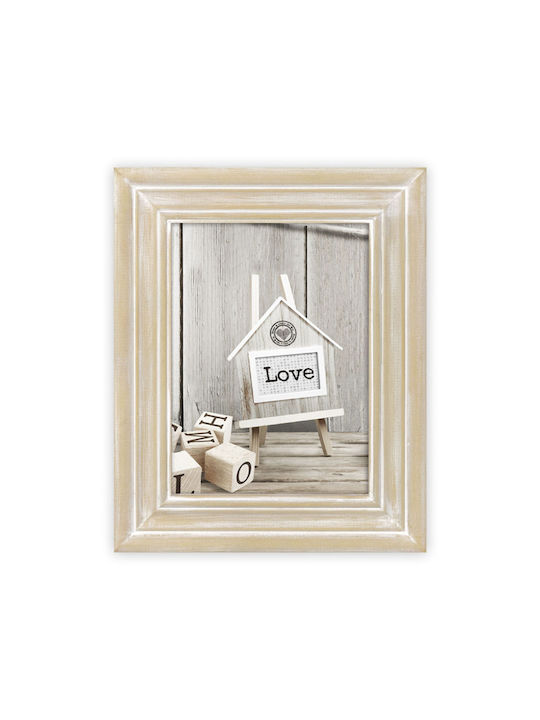 ZEP Rivoli Natural Wooden Photo Frame with White Frame