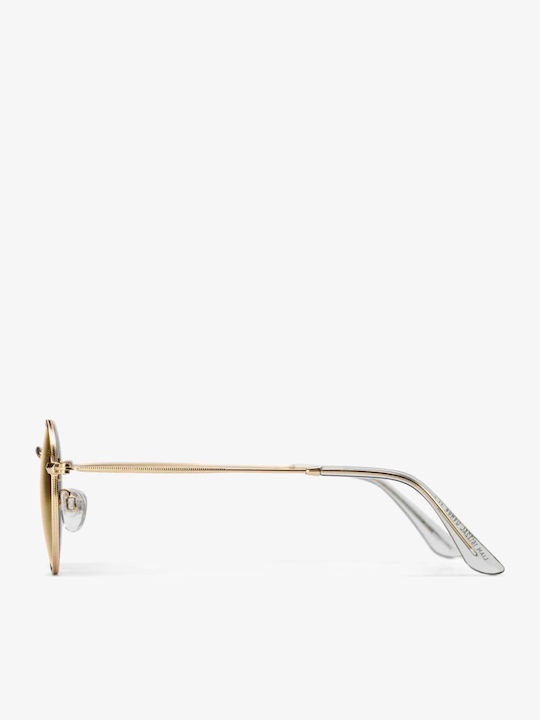 Liam Unisex Sunglasses with Gold Metal Frame and Gold Lens