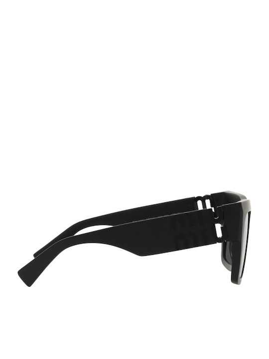 Miu Miu Damentaschen Sonnenbrille mit Schwarzem Horn umrandetem Rahmen und Grauen Gläsern