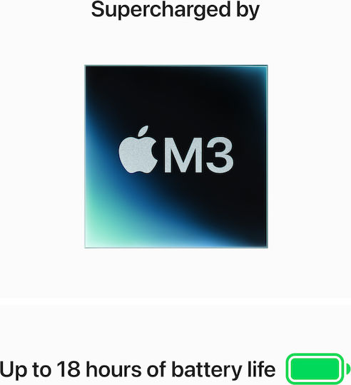 Apple MacBook Air 15" 2024 15.3" IPS Retina Display M3 8-Core 8GB 256GB SSD 10-Core GPU with Charger 35W Dual Port Starlight International English Keyboard