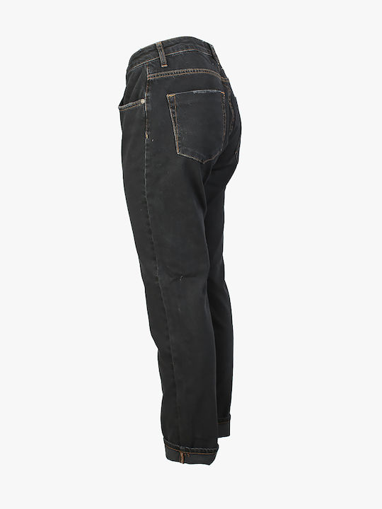 One Teaspoon High Waist Women's Jean Trousers in Relaxed Fit Black