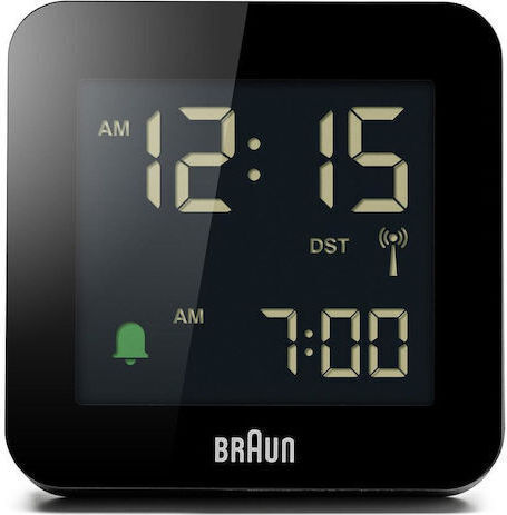 Braun BC 08 Tabletop Digital Clock LED Plastic with Alarm Clock Black