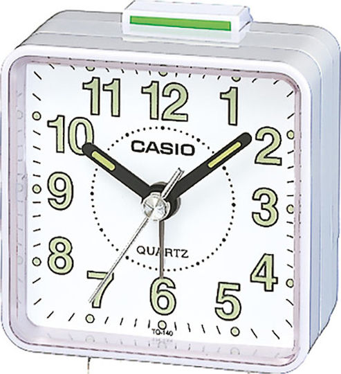 Casio Ceas de Masă cu Indicatori cu Ceas Deșteptător Alb TQ-140-7EF
