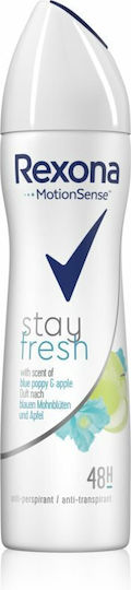 Rexona Motion Sense Stay Fresh Blue Poppy & Apple 48h Anti-perspirant Anti-transpirant Αποσμητικό 48h σε Spray 150ml