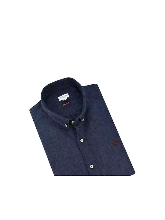 U.S. Polo Assn. Men's Shirt Linen Blue