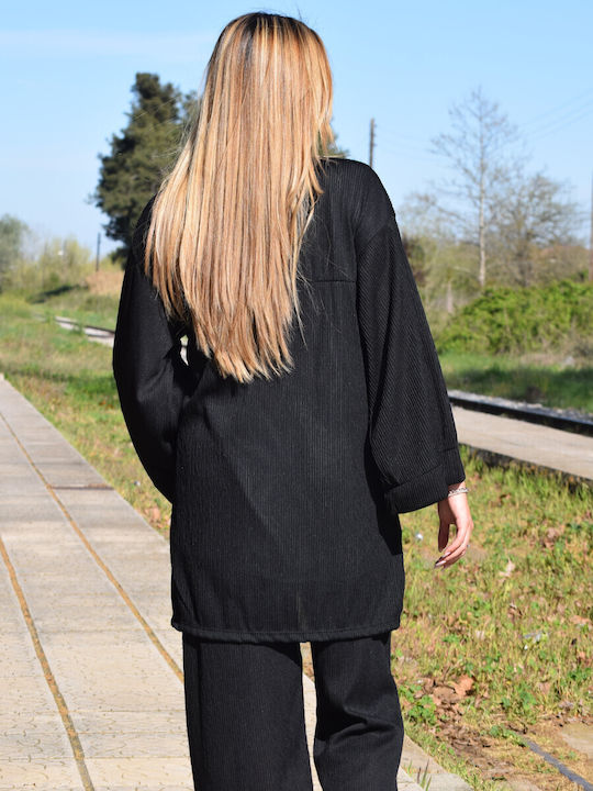 Set pentru femei Set 3 piese plisat alb negru Set alb negru Ref.vel80