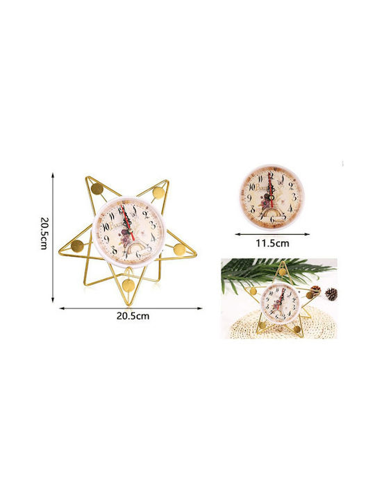 Tischuhr Gold Stern 20,5x20,5 cm 92073