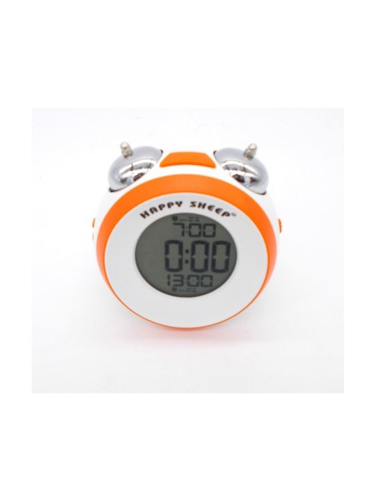 Happy Sheep Hp664a Tabletop Digital Clock with Alarm Orange 03006HPS00CL-28027