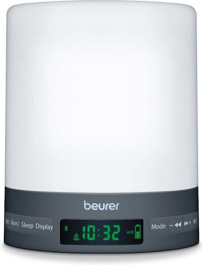 Beurer WL Silent Tabletop Digital LED Clock with Alarm Grey 58921