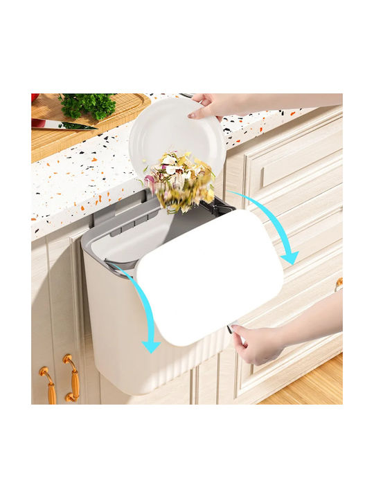 Home Use Waste Bin Waste Plastic for Cabinet Gray 9lt 1pcs