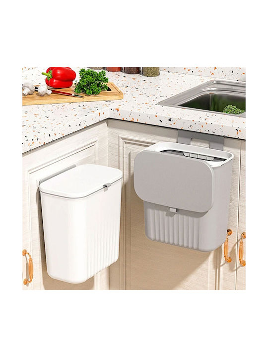 Home Use Waste Bin Waste Plastic for Cabinet Gray 9lt 1pcs