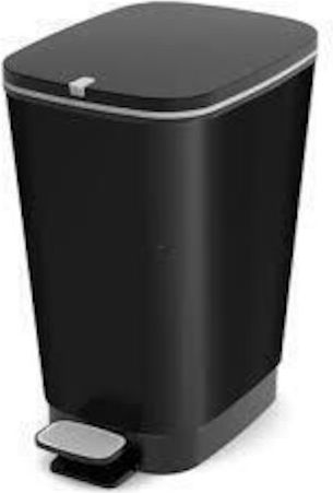 Curver Plastic Waste Bin with Pedal Black 35lt
