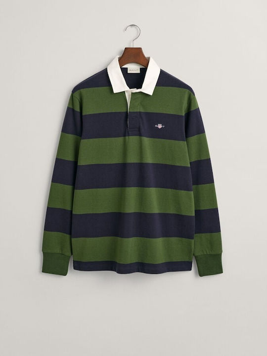 Gant Men's Blouse Shield Barstripe Heavy Rugger Green Blue