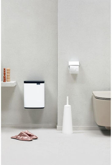Brabantia Κάδος Bo Απορριμμάτων Πλαστικός με Αιωρούμενο Καπάκι Λευκός 7lt