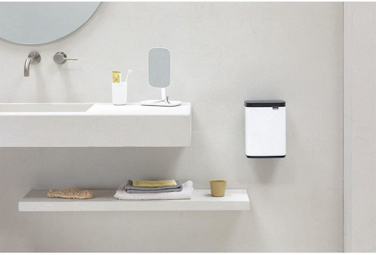 Brabantia BO Trash Bin Waste Bin Plastic with Oscillating Lid White 4lt