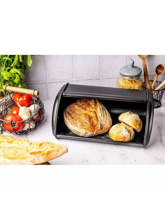 KING Hoff Bread Box with Lid Inox Black 36x24x15cm