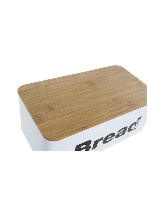 Viosarp Bread Box with Lid Metallic White 33x18x13.5cm