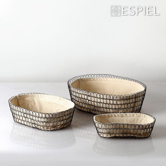 Espiel Ψωμιέρα Μεταλλική Μαύρη 32x23x10cm