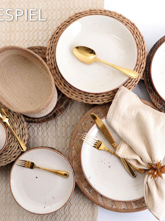 Espiel Bread Basket Wicker Beige 25x13x9cm
