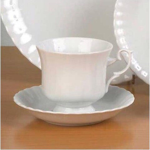 Cryspo Trio Set Tassen Tee aus Porzellan Weiß 250ml 6Stück