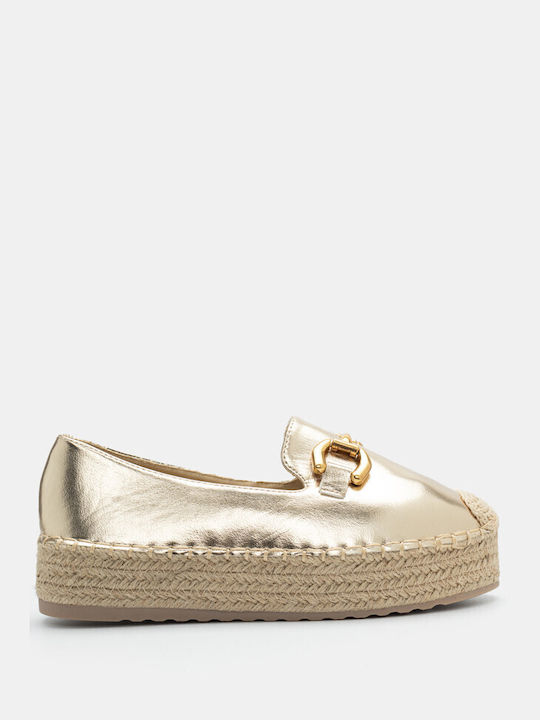 Luigi Women's Synthetic Leather Espadrilles Gold