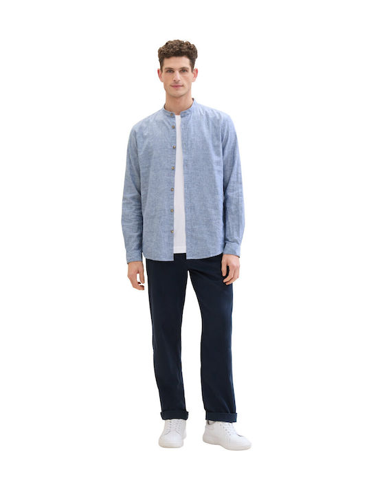 Long-sleeved Linen Shirt Leasure Blue