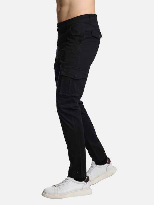 Paco & Co Men's Trousers Cargo Elastic in Regular Fit Black