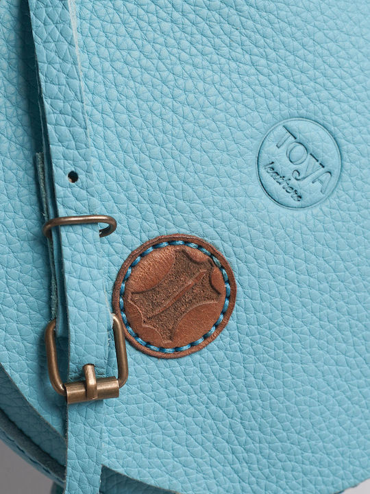 Leather Women's Bag Shoulder Light Blue