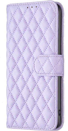 Binfen Diamond Lattice Wallet Δερματίνης Μωβ (Redmi Note 13 Pro 5G / Poco X6)