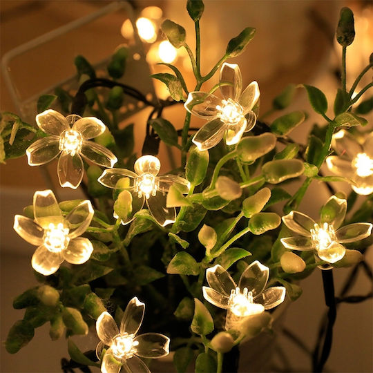 Lampă Solară Floare cu Alb Cald Lumină IP65