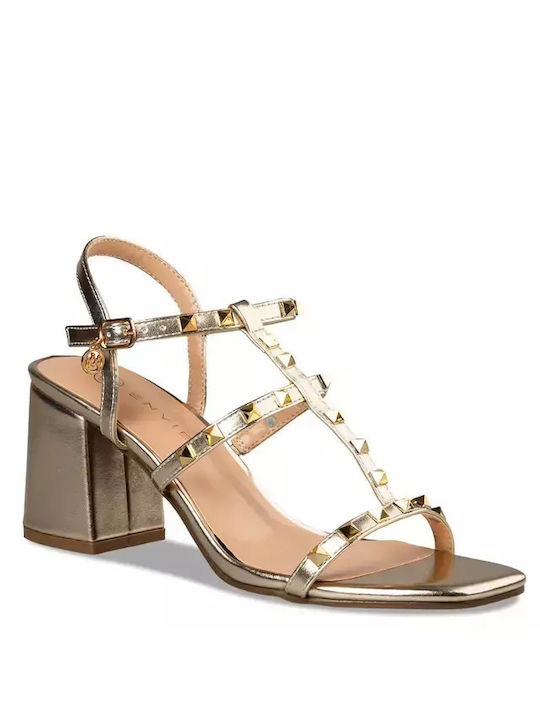 Envie Shoes Damen Sandalen in Gold Farbe