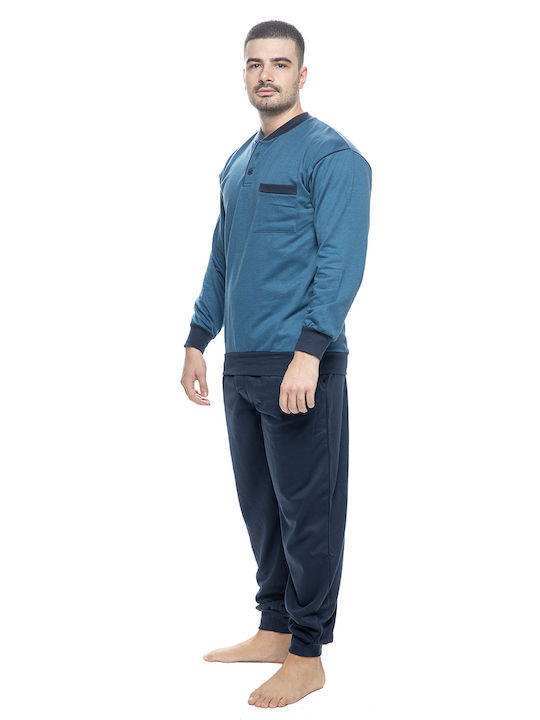 De iarnă Pantaloni de pijama de bărbați BLUE