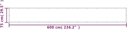 vidaXL Shade Divider Gray With Hoop & with PU Coating 0.75x6m